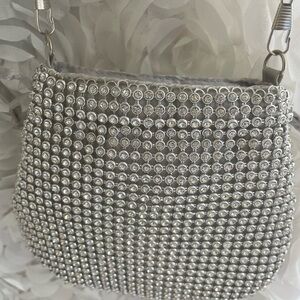Urban Outfitters Silver Crystal Shoulder Bag